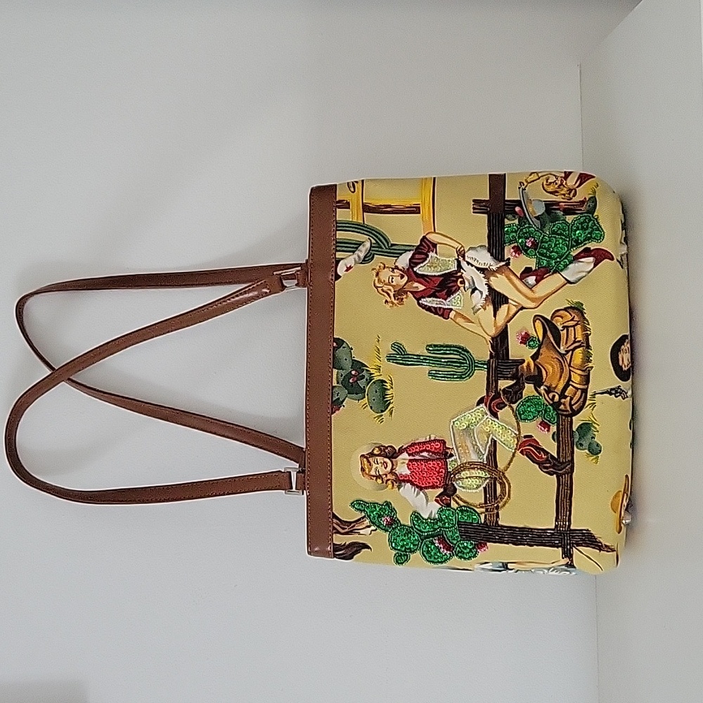 Country Western Style Medium Size Ladies Purse Handbag Tote W Sequins Detail.